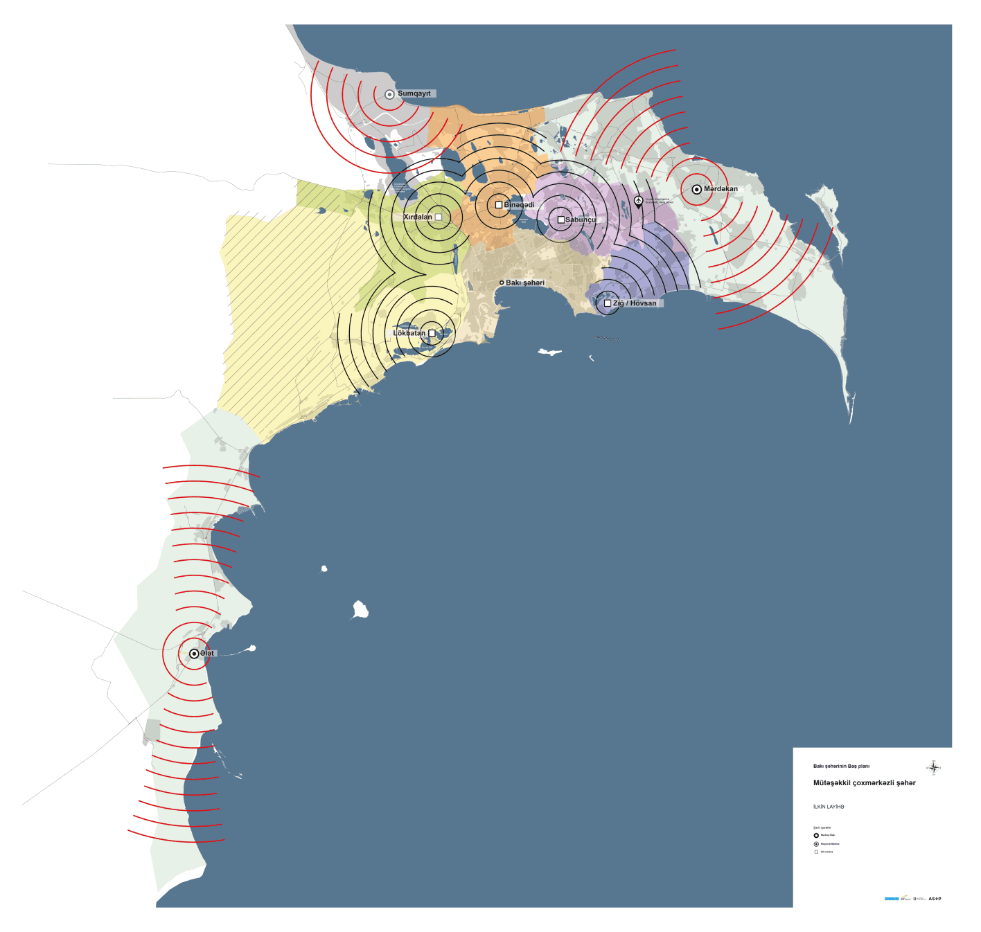 Mərkəzi Bakı, Regional və Alt-mərkəzlər